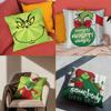 Hollyhorse Merry Grinchmas Pillow Covers 18x18 Set of 4 Cushion Case for Sofa Couch Decoration