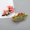Vielseitiger Teller Haarschmuck Romantischer Blumen Haarkamm Vintage Metall Braut Haarschmuck Stoff Retro Rose Brautjungfern Kopfschmuck Damen