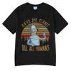 Save The Planet Kill All Humans Funny Robot Graphic T Shirt Men Women Clothing Short Sleeve T-shirts Oversized Cotton Shirts
