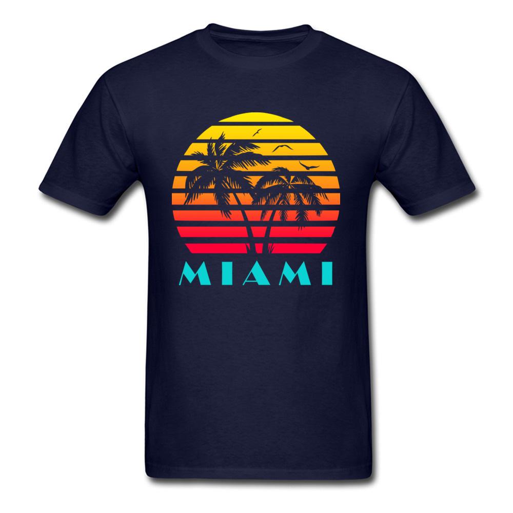 Summer Fashion Tshirt Mens American Miami Sunset Scenery Graphic T Shirts for Adult Happy Beach Holiday T-Shirt