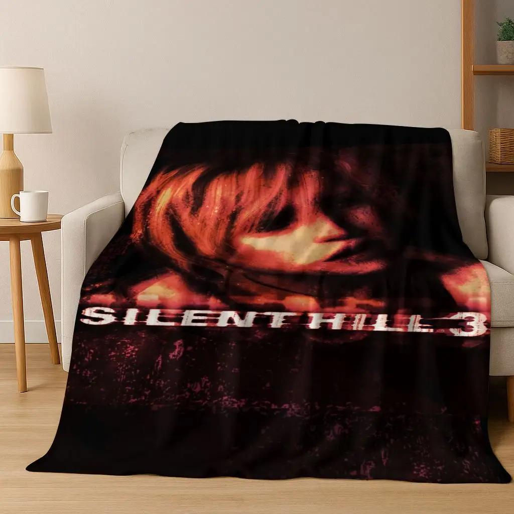 Classic Silent Hill Horror Game Movie Art Flannel Blanket,Cozy Soft Throw Blanket for Home Bedroom Bed Sofa Picnic Cover Gift