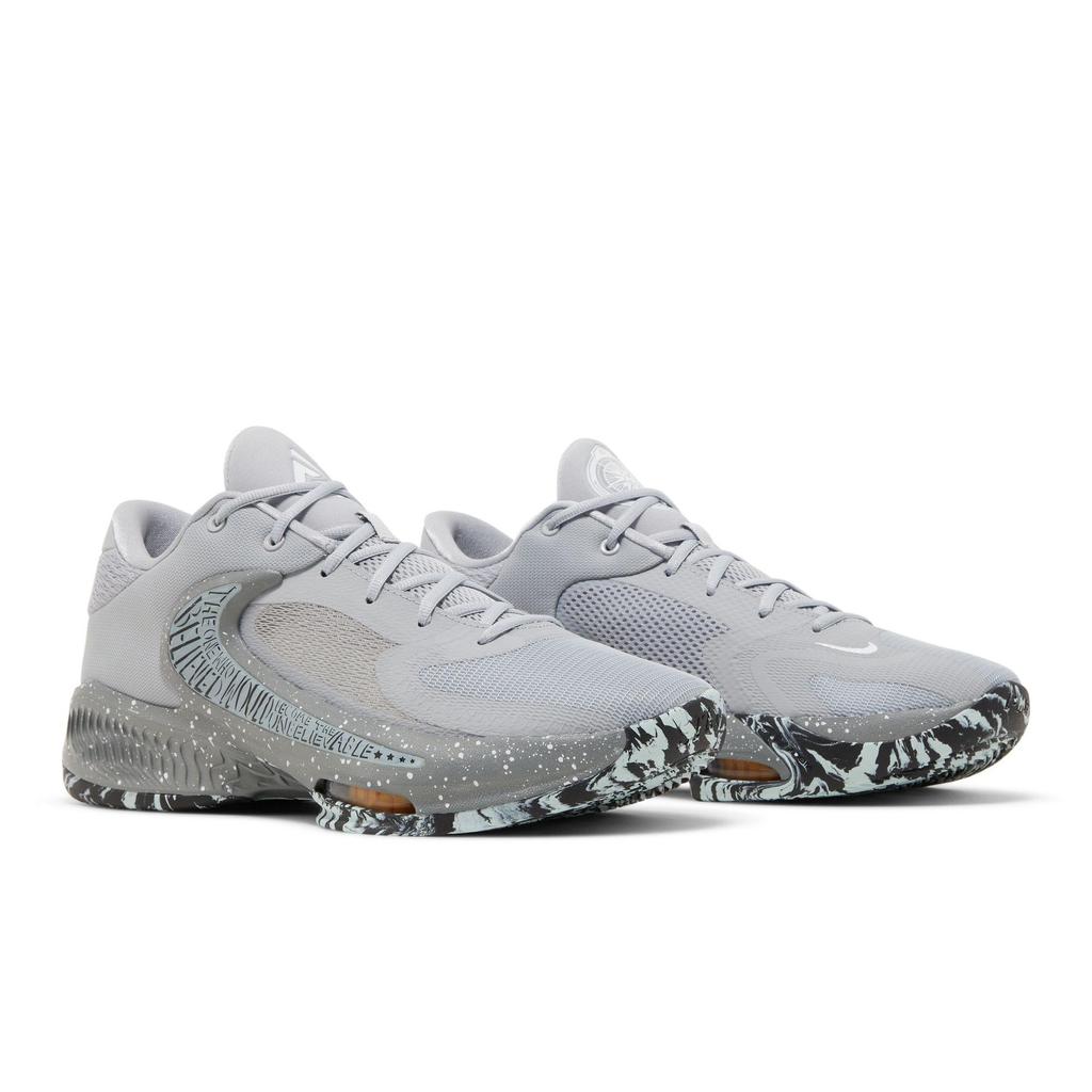 Nike Zoom Freak 4 'Etched in Stone' (Unisex) Wolf Grey / White / Cool Grey / Black Basketball Shoes DJ6149 004