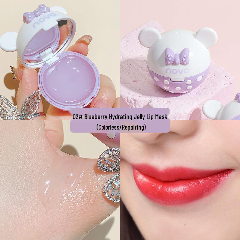 NOVO Ultra-Soft Cute Bear Hydrating Lip Mask: Moisturizing Gel, Lipstick Base & Balm