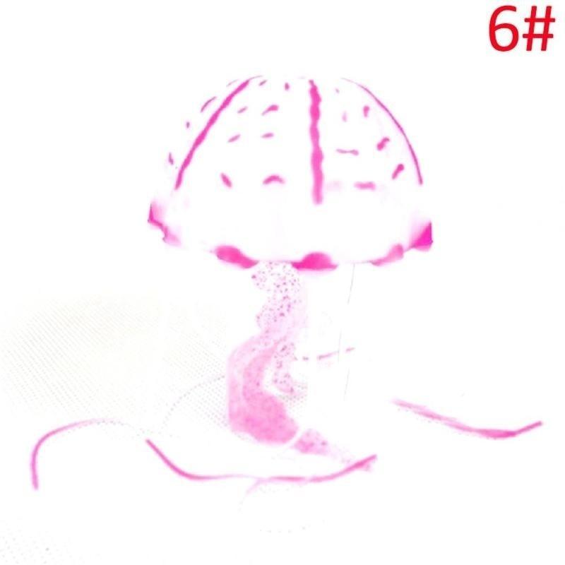 1PC Artificial Glowing Jellyfish Fake Fluorescent Effect Aquarium Fish Tan Ornament Beauty Bar Party