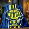 Rosario Central Crest Blanket Outdoor Flannel Blanket for Camping, Hiking, Garden Parties, Picnic Essentials,gift for family and friends
