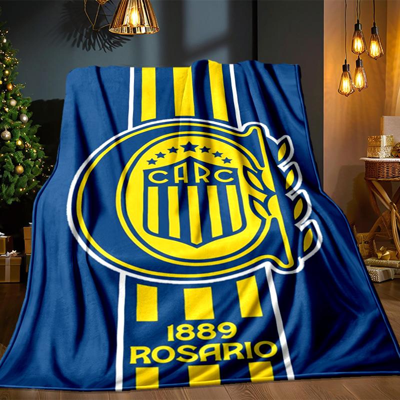 Rosario Central Crest Blanket Outdoor Flannel Blanket for Camping, Hiking, Garden Parties, Picnic Essentials,gift for family and friends