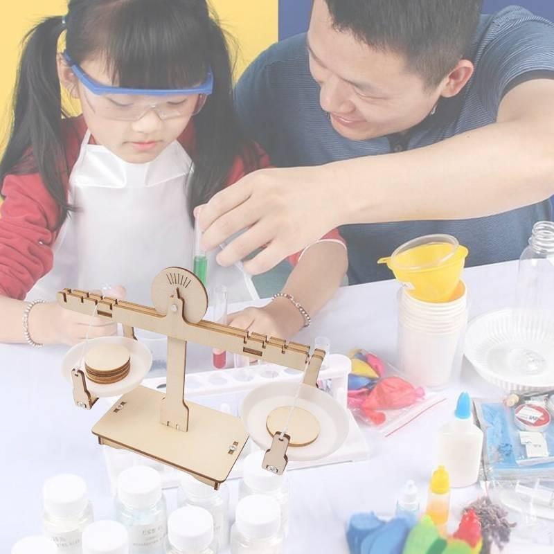 Échelle de Balance en Bois Bricolage Expérience Scientifique Jouet Pour Enfants Kit Éducatif Stem Fait Main
