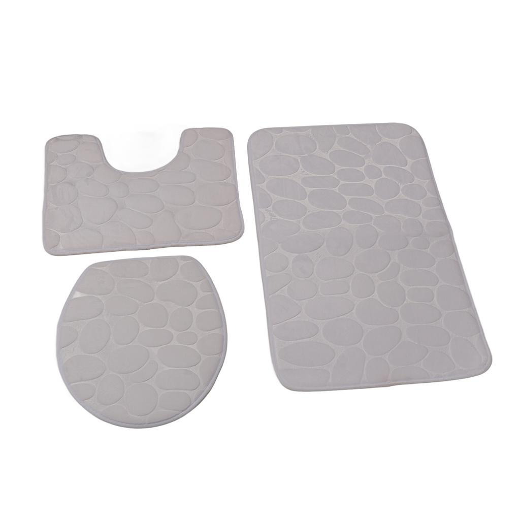Conjunto de 3 Tapetes de Banheiro Forma U Tapete para Vaso Sanitário Tampa de Vaso Sanitário Tapete de Banho Absorvente de Água Antiderrapante Tapetes de Banho para Treinamento de Penico Crianças Adulto
