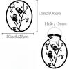 Black Metal Bird Wall Art Oval Tree Branch Decor Hanging Sign for Garden Home Indoor Outdoor Halloween Christmas 10x12 Inch