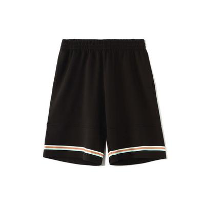 Li Ning Collaboration Sports Fashion Series Letter Print Loose Short Sweatpants Men Bottoms Black AKSR205-1