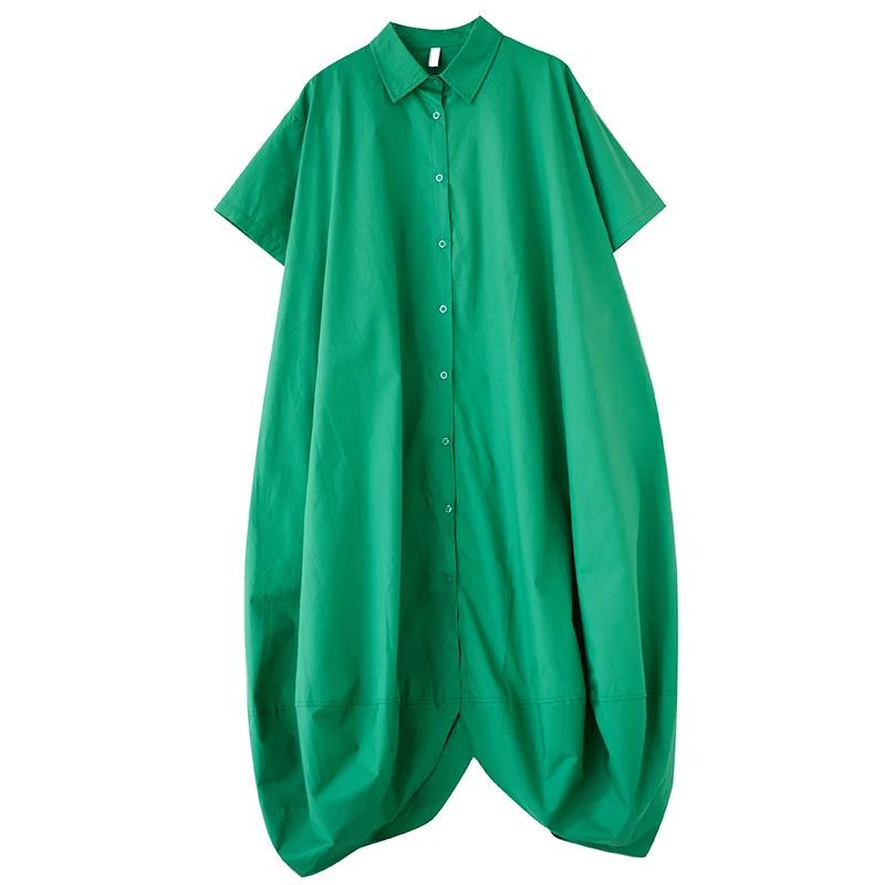 

Xitao Повседневное платье нестандартной формы, однотонное, простое, свободное для женщин WLD20203 One Size зелёный