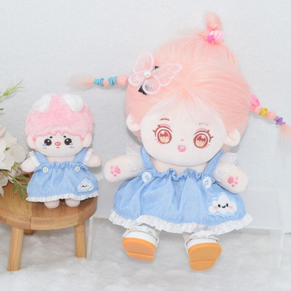 Cowboy Cotton Doll Denim Strap Skirt Doll Accessories Cotton Doll Idol Dolls Overalls As Kids Gift
