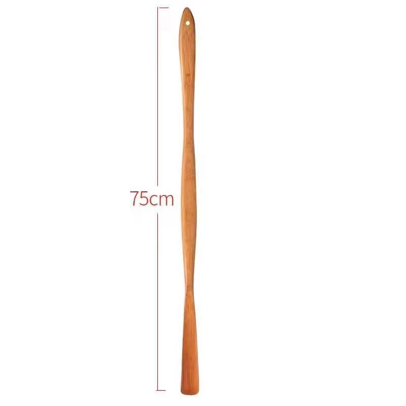 Long Handle Solid Wood Shoehorn for Easy Shoe Wearing – Ideal for Pregnant Women & Elderly