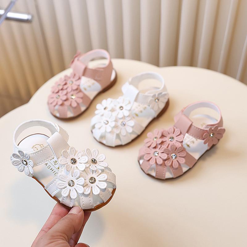 Mädchen Sandalen für den Sommer, rutschfest, Kunstleder, mit Prinzessinnenmuster und einfacher Passform