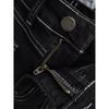 Vintage high-waisted micro-flare women's jeans with visible stitching design, front pockets, slim fit, super slimming, floor-length pants