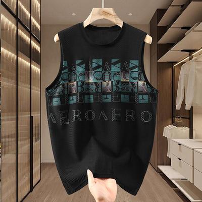 Übergröße 5XL-11XL Übergroßes ärmelloses T-Shirt für Herren Sommeroberteile Freizeit-Tee Sommerkleidung