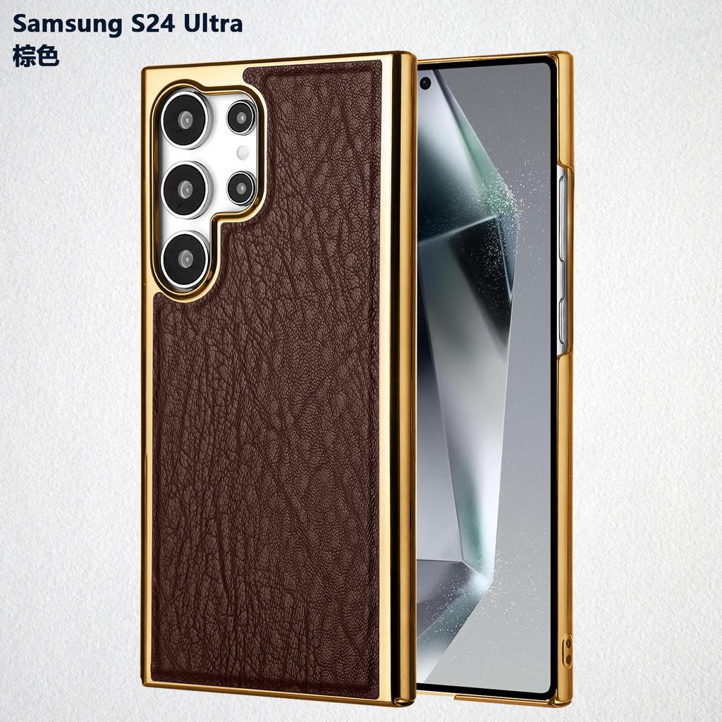 Samsung S11Ultra Electroplated Leather Pattern Mobile Phone Case S11Ultra Business Anti-drop S11Ultra Protective Case