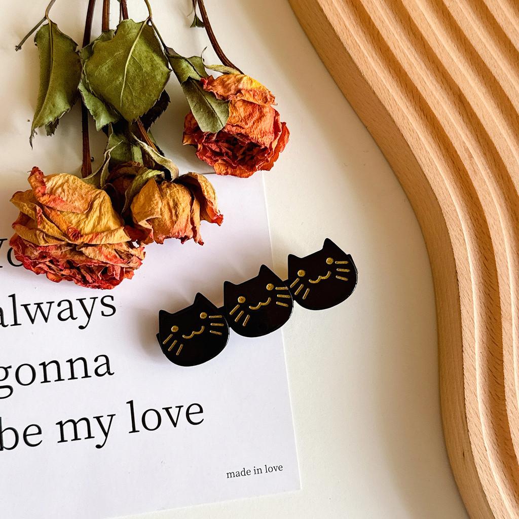 

Cat Themed Acetate Hair Clip Cute Fashionable Hair Accessory For Everyday Use Black