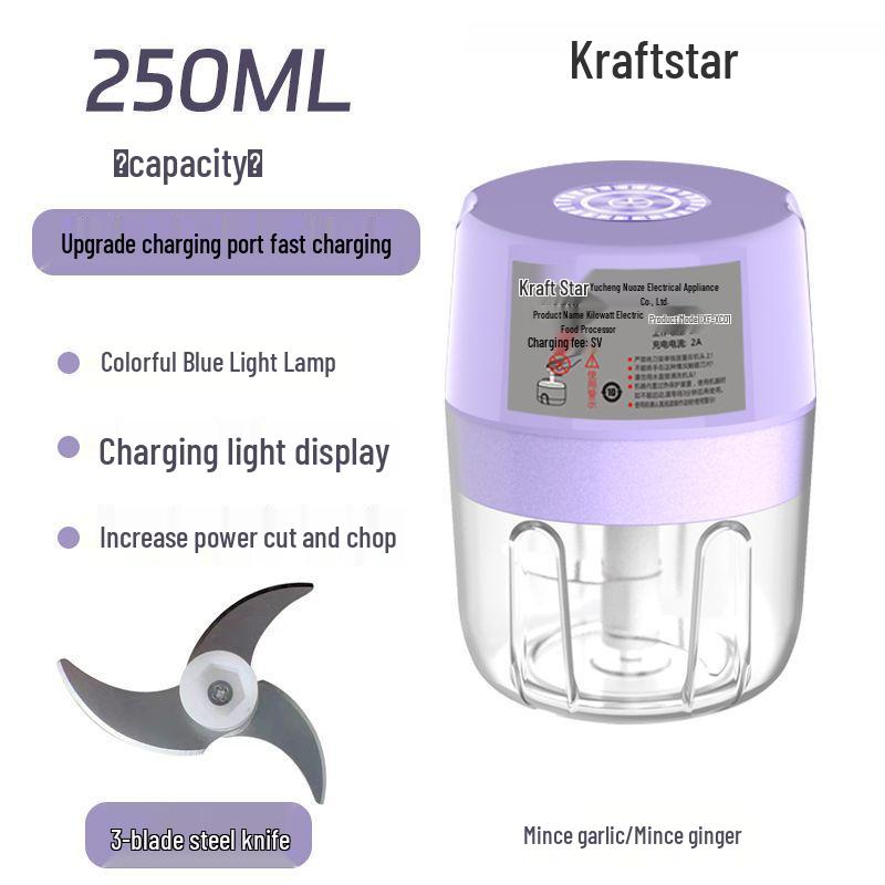 Brand Wireless Garlic Masher and Pepper Grinder: Kitchen Household Meat Grinder and Baby Food Maker