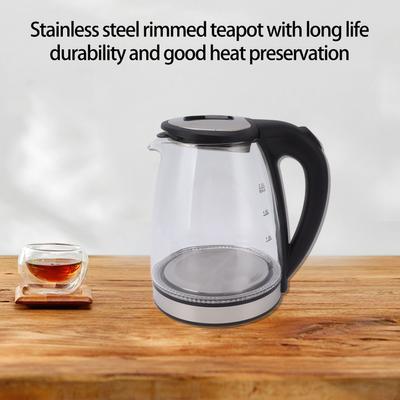 Electric Kettle 2L 2000W Electric Teapot Hot Water Boiler Glass Coffee Pot with Stainless Steel  220V Electric Kettle