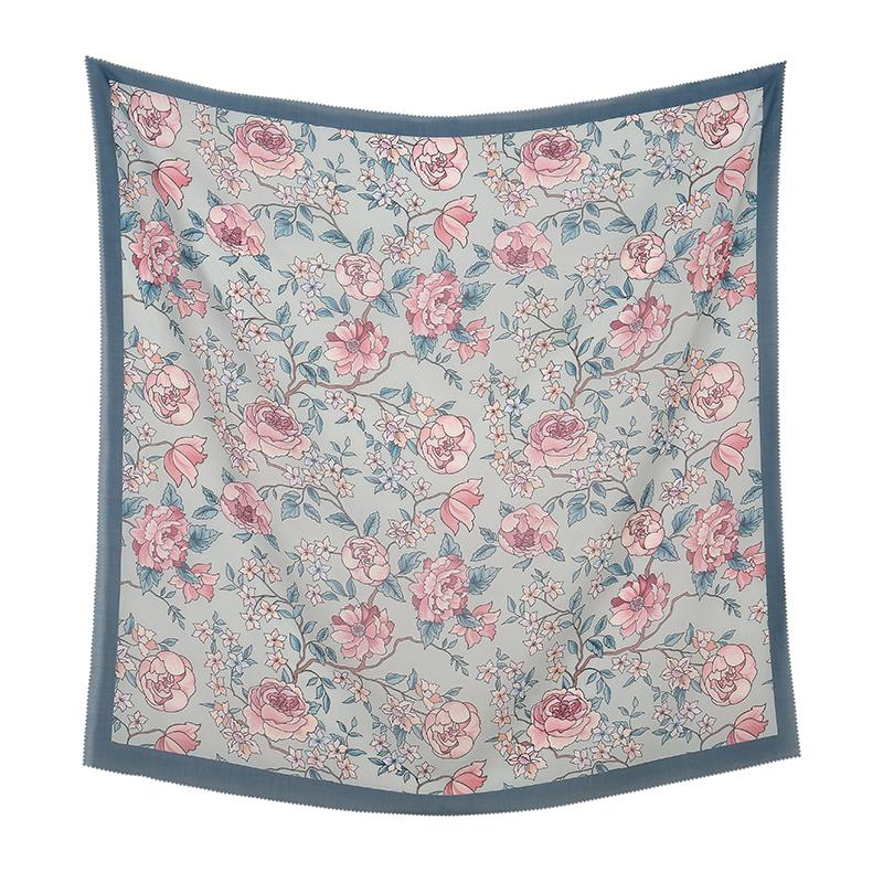New Malaysia Printed Hijab Scarves Cotton Voile Square Scarf Hijab Tudung Bawal Muslim Women Headscarf Wraps Hijabs 110*110cm