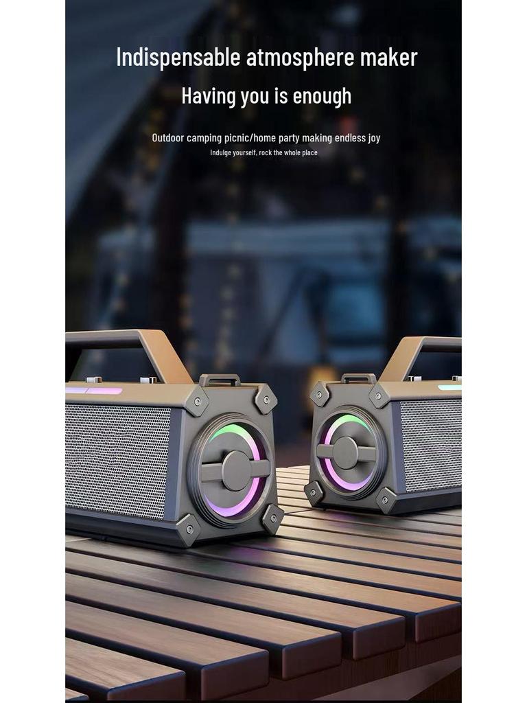 Uzun Pil Ömrüne Sahip A22 Yüksek Güçlü 60W Taşınabilir Bluetooth Karaoke Hoparlörü