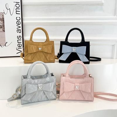 Premium süße Schleifentasche Damen neue Nische Handtasche Schulter Messenger Bag kleine quadratische Tasche