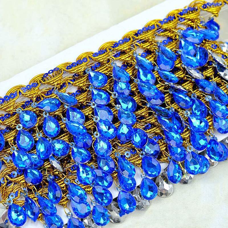Diy Garment Sewing Accessories Hat Lace Ribbon Drop Rhinestones Diamond Costume Dress Sequined Tassel Fringe Edge Lace Trims