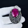 Kashmir Ruby Pendant, 925 Sterling Silver Handmade Jewelry, Ruby Silver Pendant, Party Wear Jewelry For Women's, Pendant New Year Gift