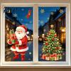 Seasonal Storefront Displays Christmas Window Clings, Cute Santa Claus Snowman Xmas Tree Stickers, Holiday Layouts Winter PVC Static Glass Decal