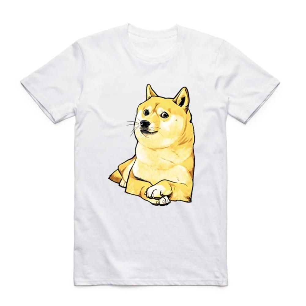 Creativity Unisex Unisex Women Print Thug Doge Deus God Dogshiba Inu White Tshirt Short Sleeve ONeck Harajuku Cotton Funny Tshirt