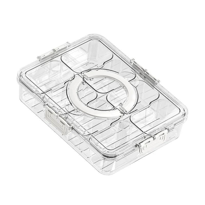 Multi Compartment Food Storage Container Keeps Fruits and Veggies Organized Ideal for Meal Prep and Refrigerator Storage прозрачный