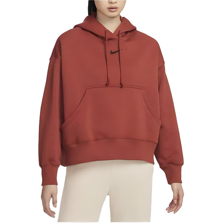 Nike Sweatshirts Women's Dark Orange Hooded Moderate Regular DQ5859-832