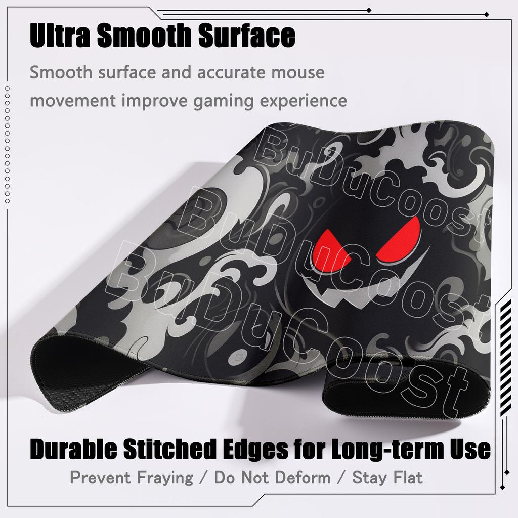 Large Computer Desk Pad 90x40cm Cute Anime Mouse Mat Gengar Gamer Keyboard with Stitch Edge Pokemon Pc Office Gaming Accessories