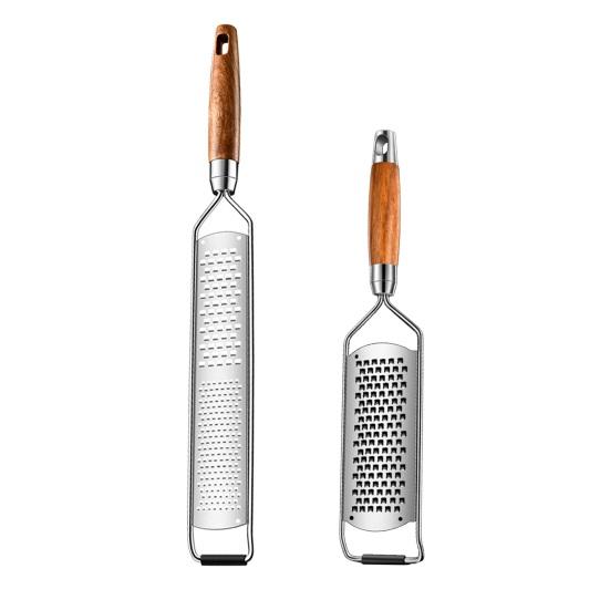 Rostfritt Stål 304 Rivjärn med Halkfritt Handtag Multifunktionell Ost Choklad Citron Zestare Muskot Ingefära Rivjärn Lätt att Rengöra Diskmaskin