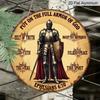 2D Flat, 1pc Round Aluminum "Full Armor of God" Sign, Vintage Ephesians 6:10 Bible Verse Wall Decor, Retro Knight Armor Plaque, Waterproof Metal Art
