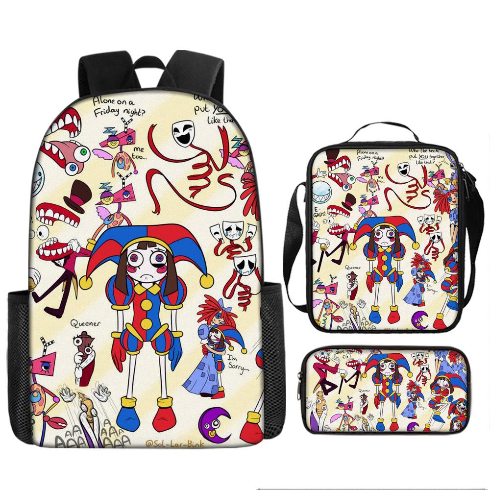 Magic Digital Circus Schultasche Grundschule 3.-4.-5. Klasse Leichtgewicht Großes Fassungsvermögen Rückenschutz Cartoon Anime Rucksack
