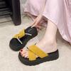 2025 Summer New Popular Fashion French Pearl Skirt Slippers Heightening Women's Outer Platform One-word Beach Sandals