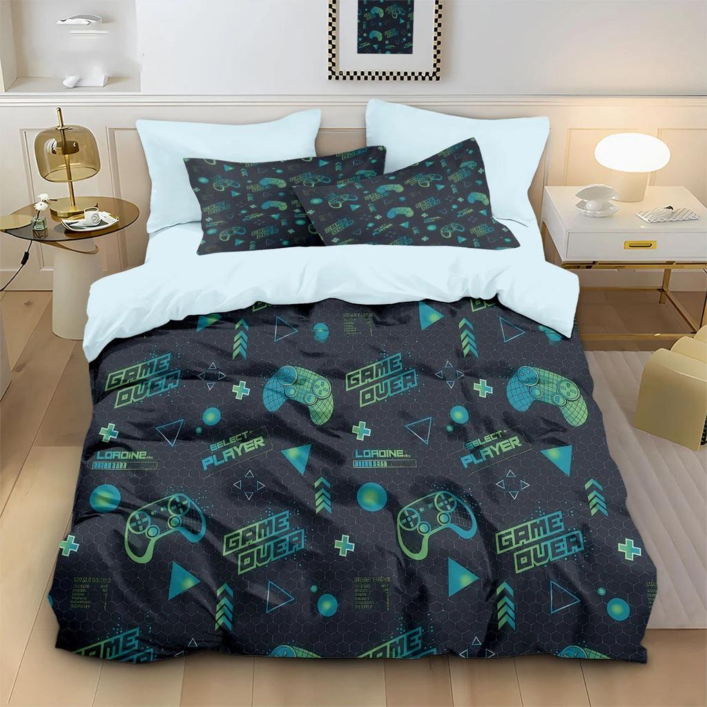 Gaming Duvet Cover Set Gamer Bedding Sets For Boys Video Games Comforter Cover Custom Designs Bed Set With Pillowcase