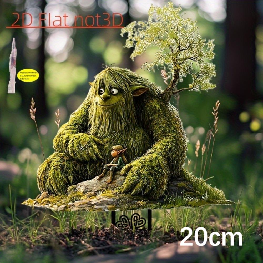 

2D Flat Fairy & Forest Elf Garden Decor, Rustic Plastic Outdoor Ornaments For Planters Flower Beds, Weather Resistant, Christmas Valentine Gift