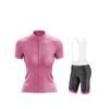 Women‘s Cycling Jersey & Bib Shorts Set, Stand Collar Full Zip Short Sleeve, Breathable Quick Dry 2 Piece