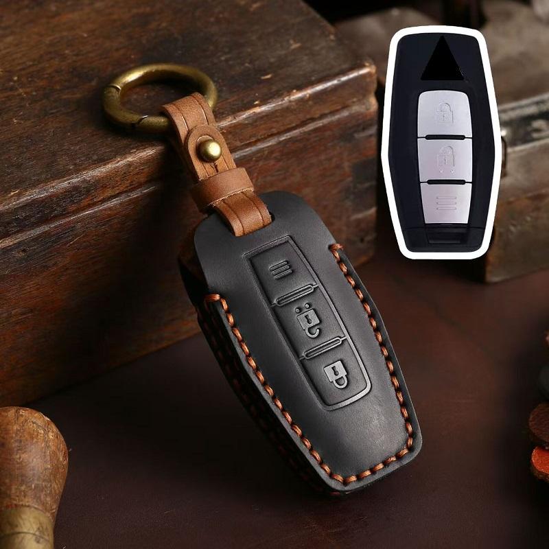 Кожаный чехол-держатель для брелока автомобильного ключа для Mitsubishi Outlander для Mitsubishi Outlander 2022-2025 Чехол для смарт-ключа автомобиля
