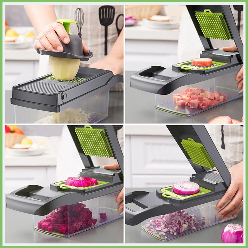 Vegetable Cutter Multifunctional Dicing Blades Slicer Shredder Fruit Peeler Potato Cheese Drain Grater Chopper Kitchen Tools 3