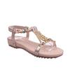 Fairy wind soft-soled sandals female summer flats 2025 new non-slip versatile rhinestone bohemian