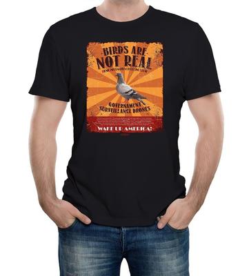 Herren Vögel sind nicht echt Lustiger Verschwörungstheorie Witz Geschenk T-Shirt Aliens