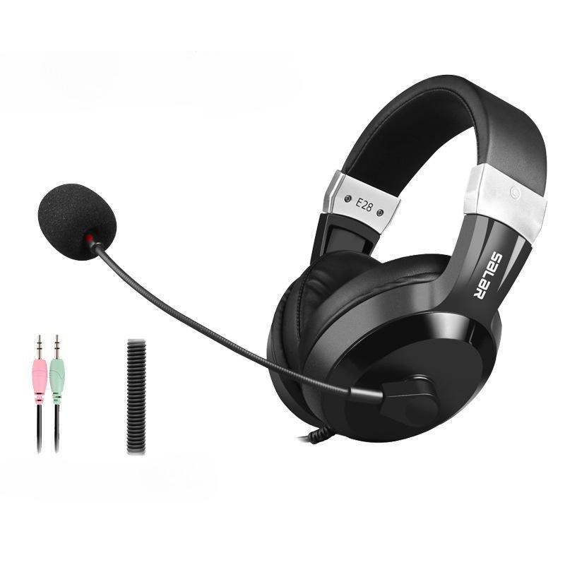 

Удобные экзаменационные наушники с микрофоном для образовательной компьютерной версии USB Sunnimix Listening Test Headphones 3.5mm connector чёрный