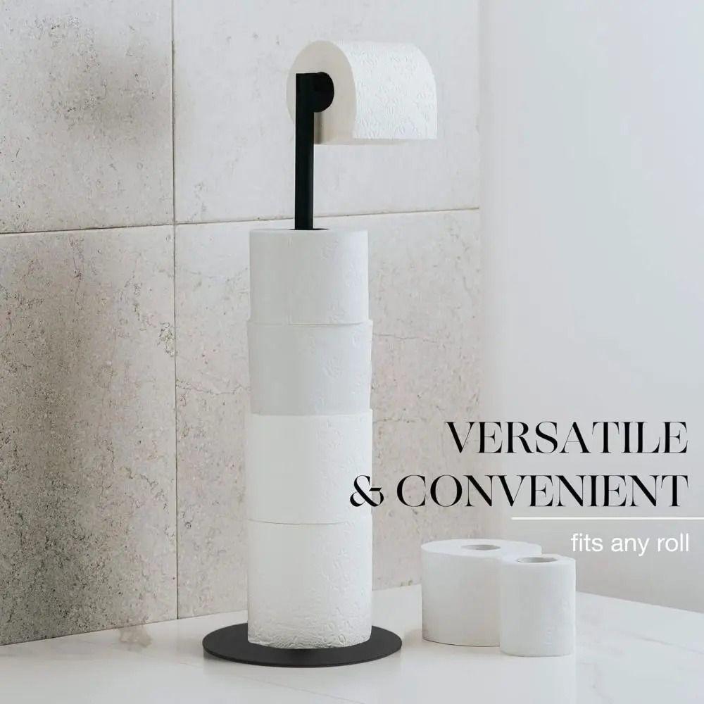 Single Pole Freestanding Toilet Paper Holder Non-slip Floor Standing Paper Dispenser  Bedroom