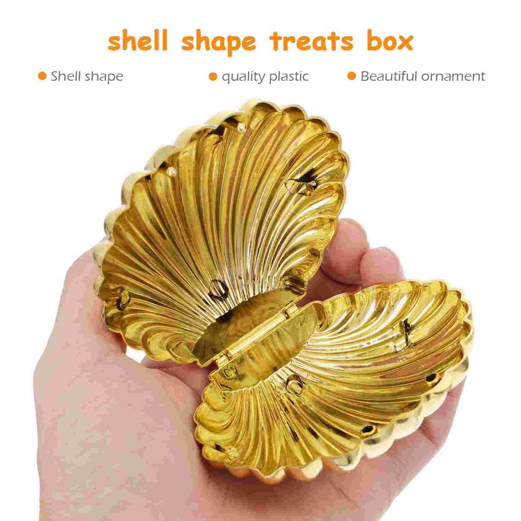 10Pcs Candy Box Favor Shell Shape Treats Box Wedding Supplies Biscuit Packaging Gift Container Party Trinkets Seashell Design