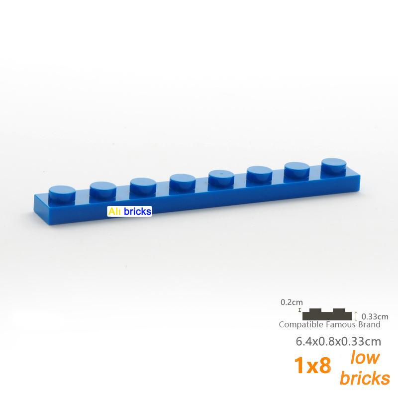 Non-Toxic 120Pcs Bulk Building Blocks Thin Figures Bricks 1X8 Dots 12Color Educational Creative Size Compatible With 3460 Toy For Children