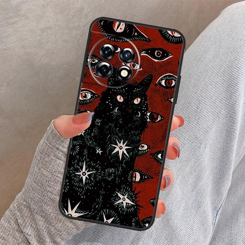 Death Tarot Cat Cover For OnePlus 12 12R 13 13R 11 10 Pro 8T 10T OnePlus Nord 4 CE 3 2 Lite N30 N20 N10 Case